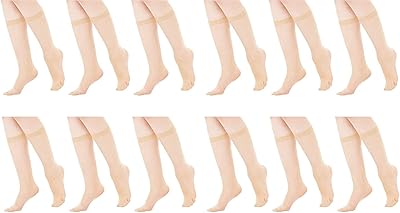 12 paires de chaussettes transparentes jusqu'aux genoux pour femme - bas légers jusqu'aux