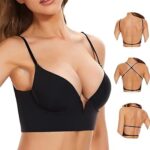 Soutiens-gorge à dos bas pour femmes, soutien-gorge sans couture en v profond, soutiens-gorge