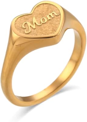 Bague de maman en or, bijoux en forme de cœur pour la fête