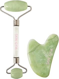 Skin gym ensemble d'outils d'exercices faciaux en jade et gua sha