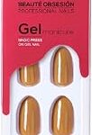 Faux ongles à presser faux de longueur moyenne comprend un tampon de préparation