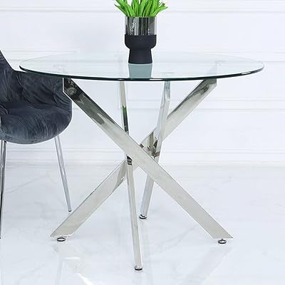 Table de salle à manger vanity living, plateau en verre trempé transparent, table de petit-déjeuner de cuisine, table davos moderne en chrome durable avec cadre rond en acier inoxydable. Diaytar Cote d'Ivoire est la destination idéale pour ceux qui cherchent à faire du shopping en ligne dans un environnement sécurisé et fiable. Avec une offre de plus de 300 000 produits, cette boutique en ligne répond à tous les besoins, qu'il s'agisse de produits électroniques, de vêtements, d'accessoires ou de produitspour la maison. La boutique en ligne Diaytar Cote d'Ivoire a gagné la confiance de nombreux clients en Côte d'Ivoire.