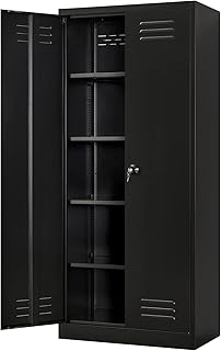 Armoire de rangement en métal cjf, classeur en acier verrouillé avec 4 étagères
