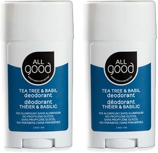 Déodorant all good sans aluminium, naturel, végétalien (arbre à thé et basilic) (paquet