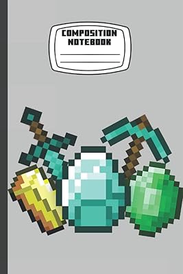Cahier de composition : carnet minecraft pour l'école, ligné large, pour garçons