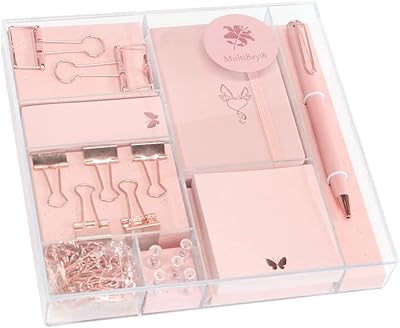 Ensemble de papeterie multi-baies or rose, stylo pense-bête, stylo plume, mini carnet, badge et trombones, coffret cadeau pour fournitures de bureau rose. DIAYTAR COTE D'IVOIRE, la boutique en ligne généraliste de confiance, met à votre disposition une offre exceptionnelle de plus de 300000 produits choisis avec soin. En tant que leader du commerce électronique en Côte d'Ivoire, DIAYTAR COTE D'IVOIRE se distingue par son engagement à offrir le meilleur service et la meilleure qualité. Faites confiance à DIAYTAR COTE D'IVOIRE pour vos besoins d'achat en ligne.