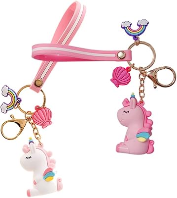 Toy & una porte-clés en caoutchouc licorne arc-en-ciel licorne mignon dessin animé