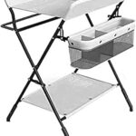 Table à langer pliable pour l'organisation de la chambre du bébé (gris)