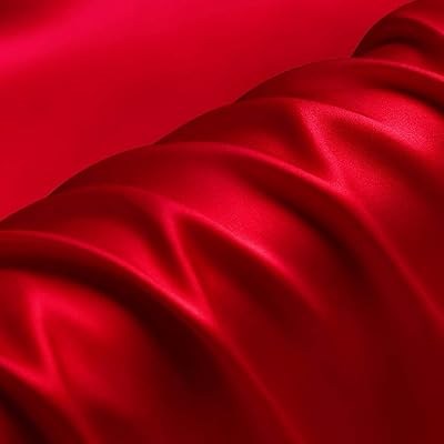 Le tissu rouge charmeuse 100% pure soie prédécoupé 1 mètre pour coudre