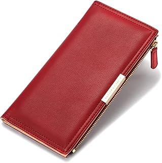 Portefeuille en cuir ultra fin avec poche pour cartes de crédit, portefeuille long