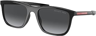 Lunettes de soleil carrées linea rossa pour hommes, ps 10ws, 54-19-145 mm, noir