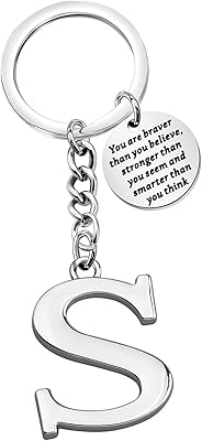 Porte-clés lettre initiale pendentif lettre initiale avec porte-clés cadeaux inspirants