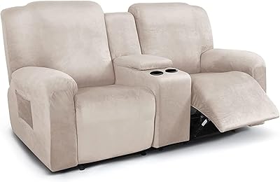 Housses de canapé en velours extensible colotool 8 pièces siège inclinable avec housse