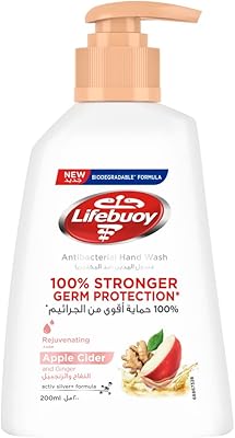 Lavage des mains antibactérien lifebuoy avec extrait de pomme et de gingembre, 200