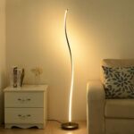 Lampadaire noir led à intensité variable avec télécommande, lampe haute pour salon, lampe