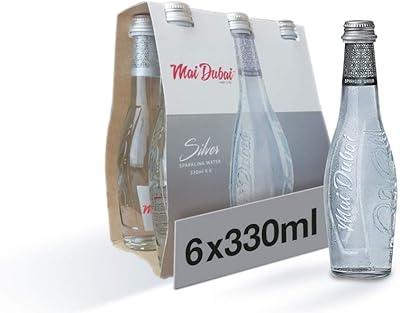 Bouteille d'eau en verre brillant mai dubai, 6 x 330 ml