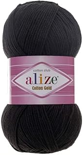 Fil alize gold noir 60 100g 330 mètres pour tricot à la main