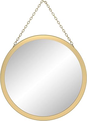 Sany dayo home miroir circulaire doré en verre véritable de 12 pouces