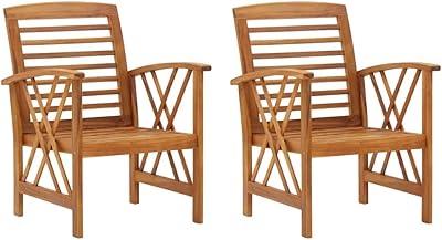 Vedaxl ensemble de chaises de jardin en bois d'acacia massif meubles pour terrasse