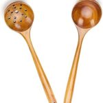 Un ensemble de grandes cuillères de cuisine en bois d'acacia taille 14