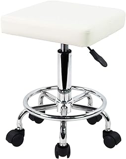 Chaise pivotante carrée kktoner avec repose-pieds en cuir pu à hauteur réglable