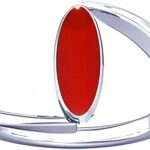 Bague en argent avec pierres précieuses monga rouge italien divya shakti pour femme
