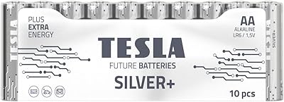 Tesla silver aa + pile alcaline - plus film rétractable extra puissant lr6/1,5