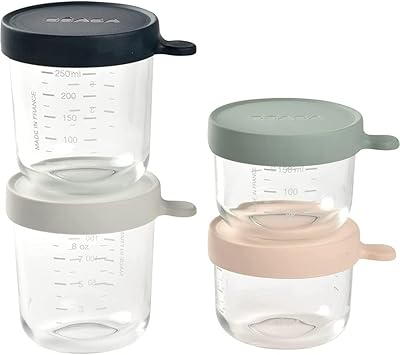 Lot de 4 boîtes de conservation de nourriture pour bébé pot en verre