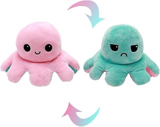 Poupée pieuvre pliable réversible am ​​ana, jouet en peluche doux et réversible, jouets