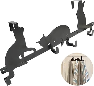 Porte-serviettes multi-usage pour chat evelots over the door, noir simple
