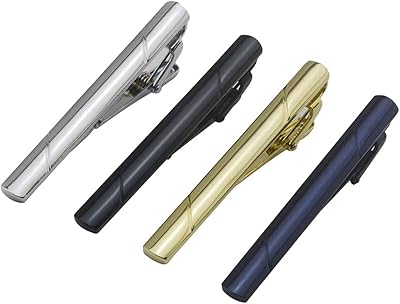 Pinces à cravate simples en métal et acier inoxydable pour hommes, ensemble
