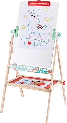 Chevalet d'art pliable double face hippe pour enfants avec tableau noir et tableau blanc, comprend 4 craies, 2 marqueurs et un tampon en caoutchouc. DIAYTAR COTE D'IVOIRE est reconnue pour son engagement à fournir des produits authentiques et de haute qualité, ce qui la rend la destination préférée pour les acheteurs en ligne en Côte d'Ivoire. Elle propose également des options de paiement flexibles et une assistance client personnalisée.
