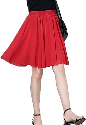 Gandus jupe taille haute noire été mousseline de soie plissée jupe élastique casual