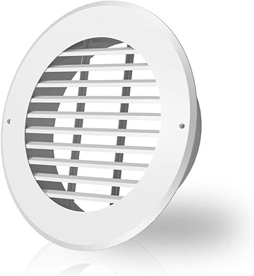 Évent d'air mural ac infinity pour conduit de 8", métal blanc, chauffage, refroidissement