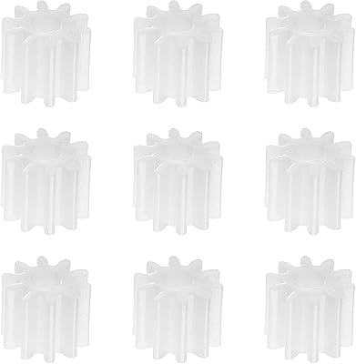 Othmro 10 pièces pignon en plastique blanc 10 dents 0.5 unités modèle 092a