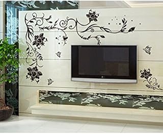 Sticker mural motif papillons d'angle (vinyle cvc, 90 cm x 60 cm, multicolore)