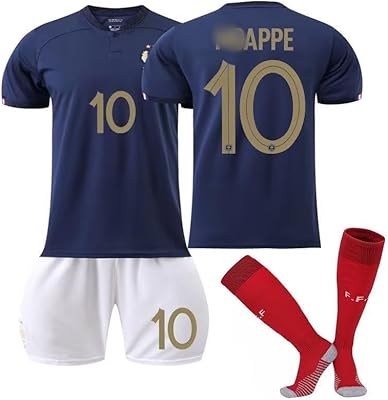 Maillot de football pour garçons et adultes 2022-2023 france home map #10 maillot