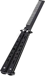 Couteau et peigne pour définir les cheveux, pliable - noir