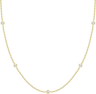 Collier station plaqué or blanc 14 carats pavoi | collier de diamants simulés