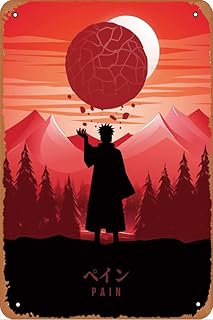 Affiche en métal vintage pain nagato akatsuki minimaliste, affiche rétro en étain, décoration