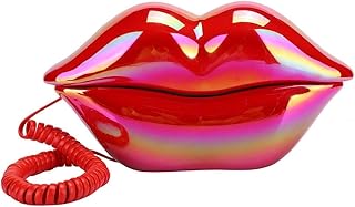 Téléphone rouge à lèvres hilitand, téléphone de bureau et fixe élégant pour la maison,