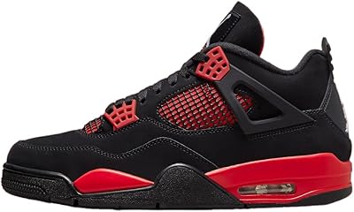 Chaussures jordan 4 retro red thunder pour hommes, noir/multicolore (ct8527 016), noir/multicolore
