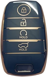 Coque de clé intelligente en tpu gold edge compatible avec kia seltos, sonet