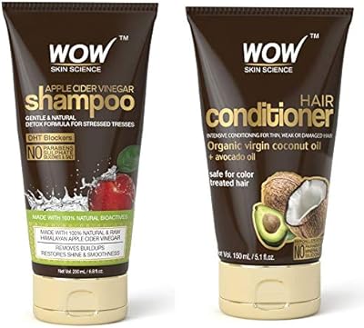 Shampooing au vinaigre de cidre de pomme wow 15 ml + après-shampooing wow