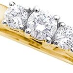 Bague de fiançailles de mariage pour femme en or jaune 14 carats