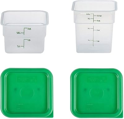 Récipient cambro avec couvercles - ensemble de conservation alimentaire 4l et 4l