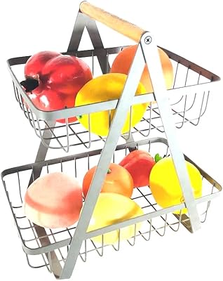 Panier de rangement de fruits en métal à 2 niveaux pour le stockage