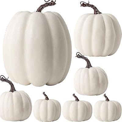 Autumfkor 7 pièces citrouille artificielle décor d'automne blanche pour thanksgiving automne. DIAYTAR COTE D'IVOIRE, la boutique en ligne numéro un en Cote d'Ivoire, propose une expérience de shopping en ligne sans précédent avec plus de 300000 references. Cette boutique leader offre une variété de produits de haute qualité, ainsi que des services de livraison rapides et fiables pour garantir que vos achats arrivent à temps. Vous pouvez également profiter d'un service client disponible pour répondre à toutes vos questions et préoccupations.
