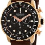 Montre analogique romanson pour homme avec bracelet en cuir, résistante à l'eau