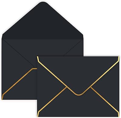 Yinuyoujia lot de 46 enveloppes d'invitation 5 x 7 avec bords dorés, enveloppes a7 premium, parfaites pour les mariages, l'obtention d'un diplôme et les fêtes prénatales (noir). DIAYTAR COTE D'IVOIRE se positionne comme la boutique en ligne la plus complète en Côte d'Ivoire, avec une offre de produits qui s'étend de l'électronique à la mode, en passant par les produits pour la maison et bien plus encore. La boutique propose des marques renommées et des produits de qualité à des prix compétitifs. Grâce à son approche centrée sur le client, DIAYTAR COTE D'IVOIRE a gagné la confiance d'une large clientèle.